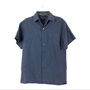 Bruno Boy Suede Casual Button Up Short Sleeves Size M